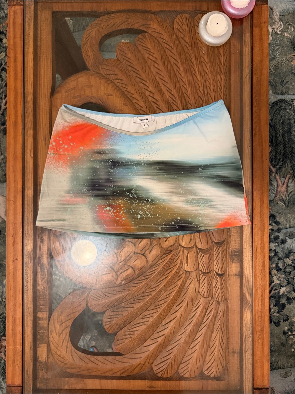 Miaou Mini Skirt in Blue and Orange